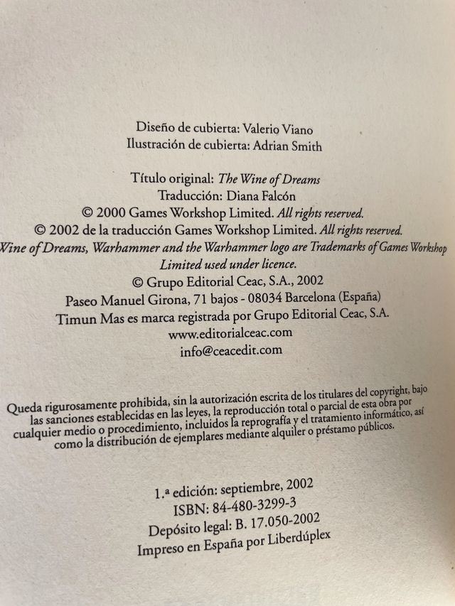#853 El Vino de los Sueños (Warhammer)