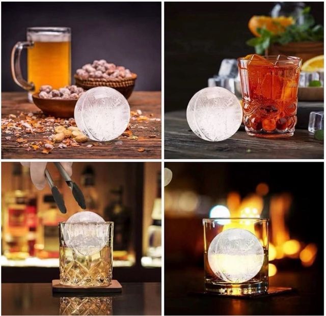 2 Bandejas Hielo Redonda Silicona 8 Cubitos