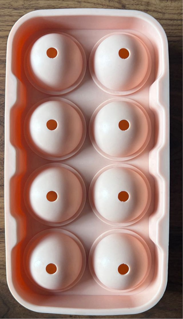 2 Bandejas Hielo Redonda Silicona 8 Cubitos