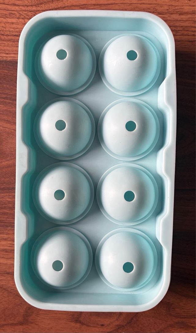 2 Bandejas Hielo Redonda Silicona 8 Cubitos