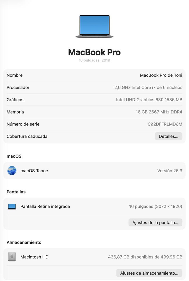 MacBook Pro 16 2019 i7 16GB RAM 512GB SSD afbeelding 3