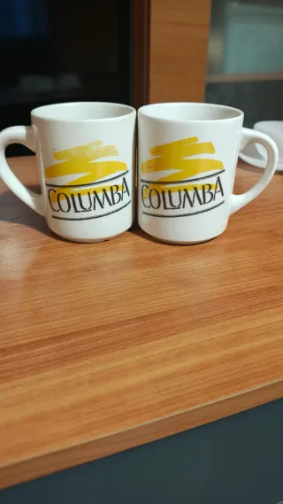 Tazas Columba Blancas y Amarillas