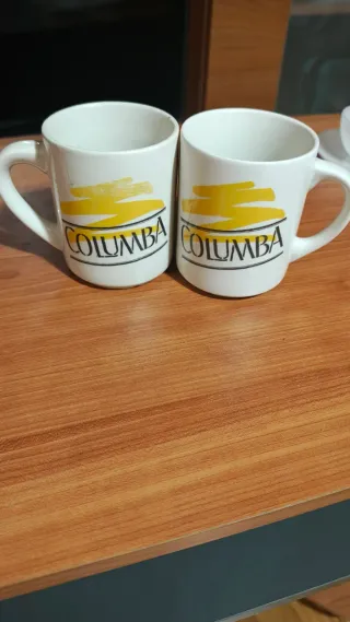 Tazas Columba Blancas y Amarillas