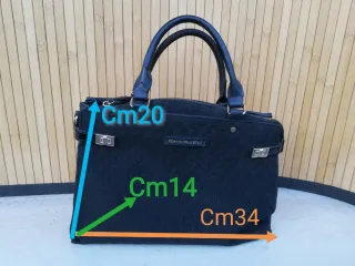 Borsa nera Cortina Polo Style con manici