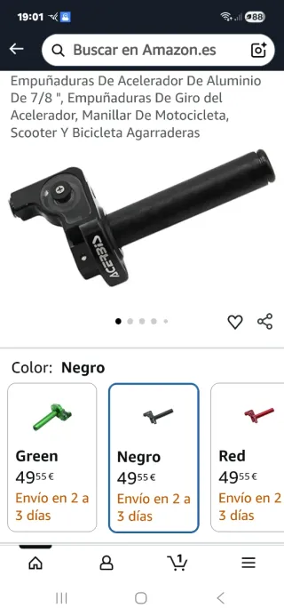 Acelerador puño gas Moto caña Aluminio Acerbis