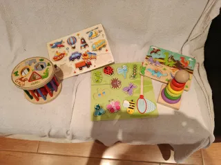 Lote de 3 Puzzles de Madera ,le faltan 3 piezas