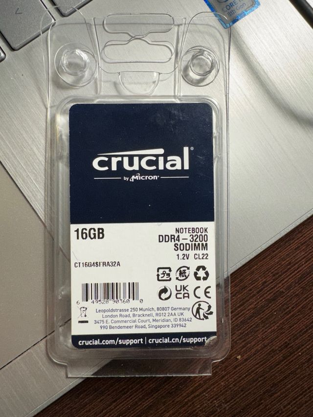 Crucial 16GB DDR4 SODIMM 3200MHz