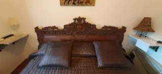 Cama King Size Madera Tallada