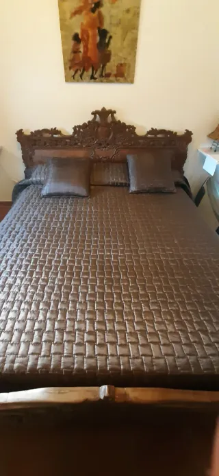 Cama King Size Madera Tallada