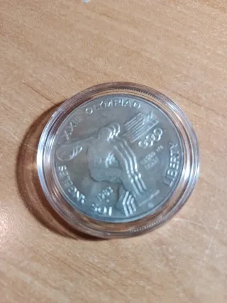 Moneda Plata 1 Dólar Olimpiadas Los Ángeles 1984