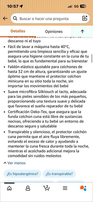 Protector Cuna Pikolin Baby Hipoalergénico.Ref.183