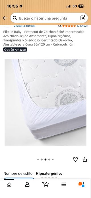 Protector Cuna Pikolin Baby Hipoalergénico.Ref.183