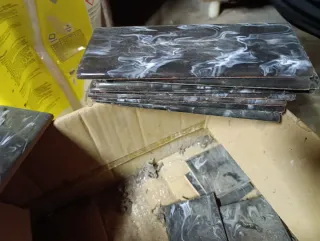 Azulejos Zócalos Mármol Negro y Blanco