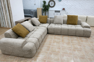 SOFÁ RINCONERA MODULAR BEGE + COJINES NUEVOS