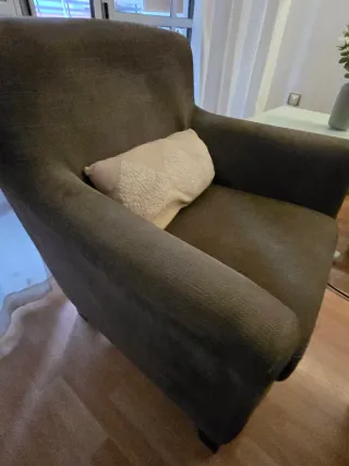 Sillón marrón tela súper confortable