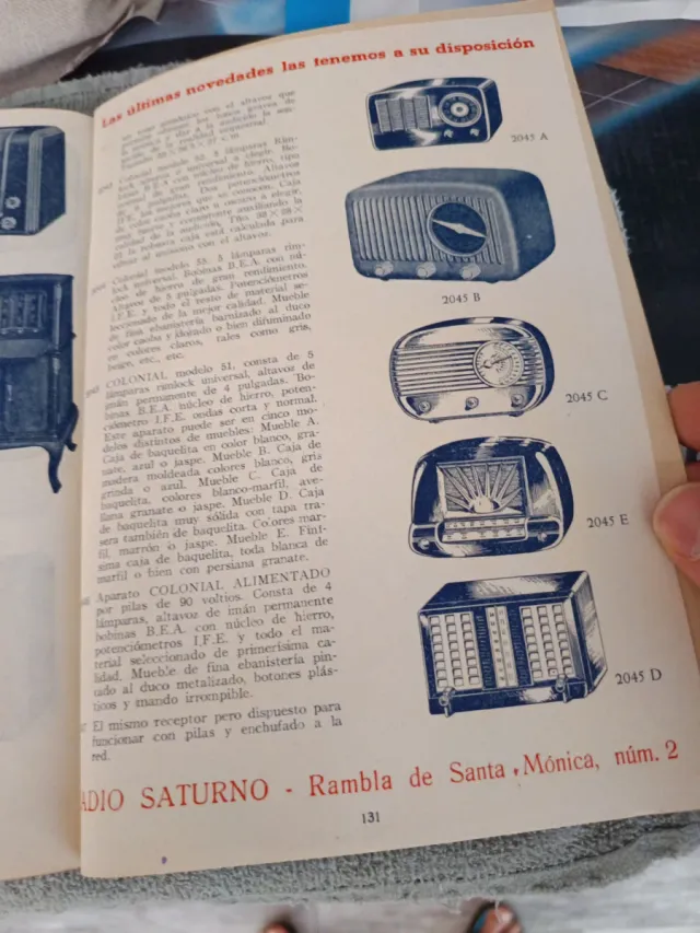 Catálogo Radio Saturno 1953-54