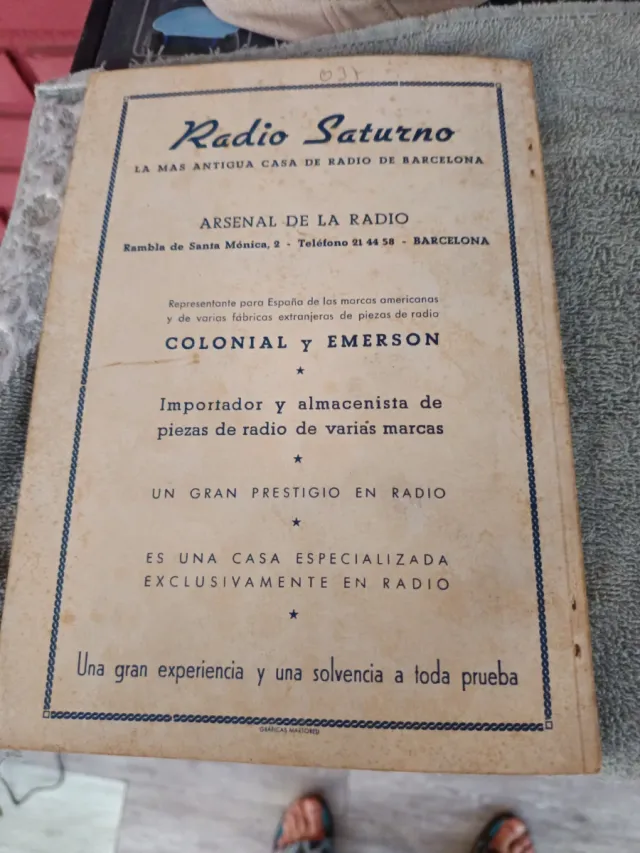 Catálogo Radio Saturno 1953-54