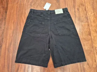 PULL & BEAR BERMUDAS VAQUERAS NEGRAS TALLA 40 30