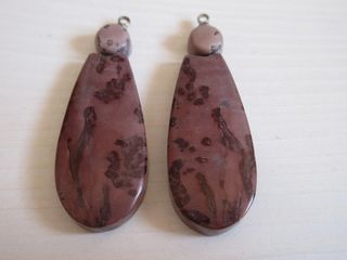 2 pendenti diaspro marrone rosa