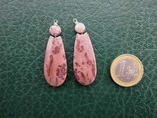 2 pendenti diaspro marrone rosa