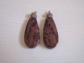 2 pendenti diaspro marrone rosa