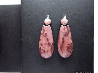 2 pendenti diaspro marrone rosa