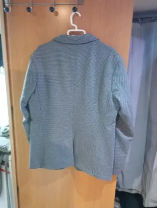 Americana italiana gris con puntos blancos