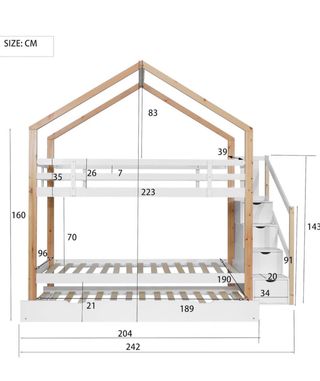 Litera Infantil Casa con Cama Nido
