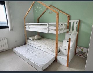 Litera Infantil Casa con Cama Nido