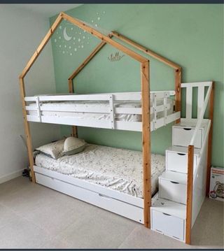 Litera Infantil Casa con Cama Nido