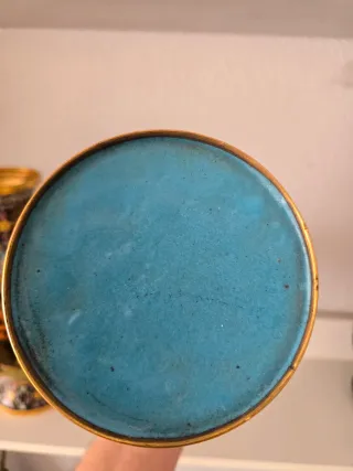 Pareja Jarrones Chinos Cloisonné Flores