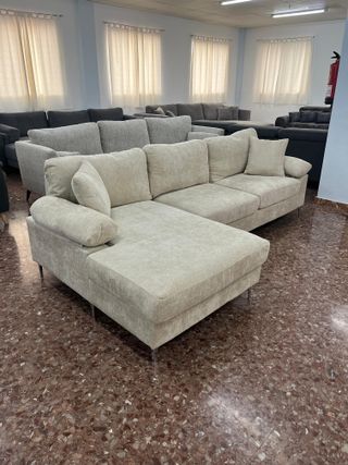 Nuevo sofa beige con chaislongue BARATO!!