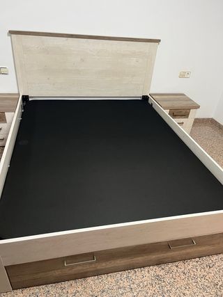 Cama de matrimonio 150 + mesitas + somier
