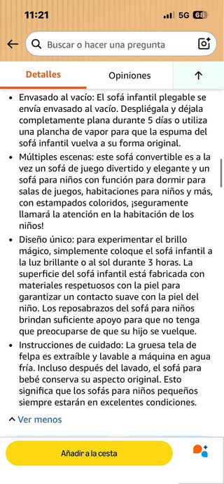 Sofá infantil plegable MeMoreCool. Ref.185