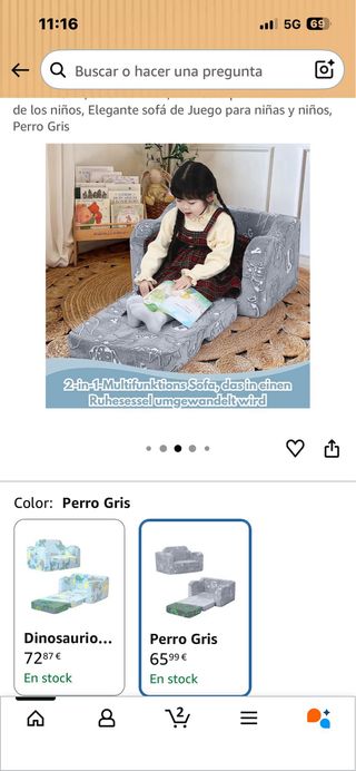 Sofá infantil plegable MeMoreCool. Ref.185