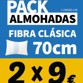 PACK 2 Almohadas Fibra 70cm