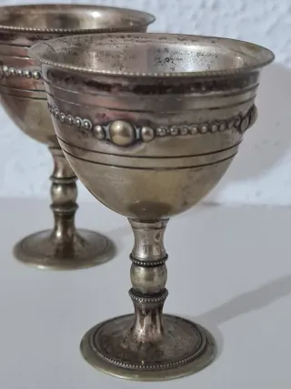 Coppia calici vintage in metallo