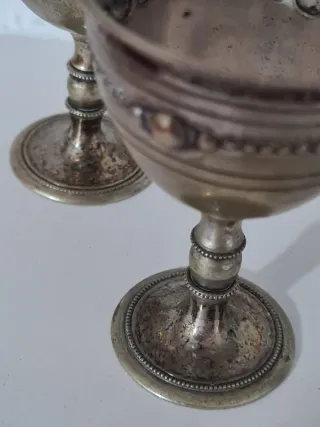 Coppia calici vintage in metallo