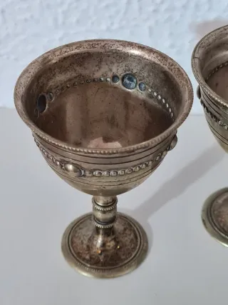 Coppia calici vintage in metallo