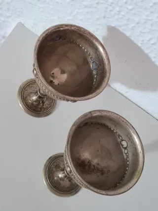 Coppia calici vintage in metallo