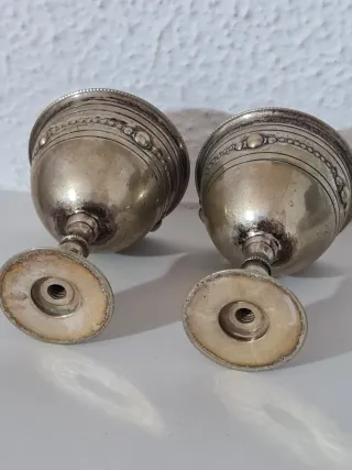 Coppia calici vintage in metallo