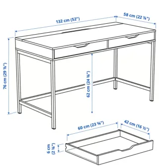 Escritorio modelo ALEX (Ikea) Gris Oscuro