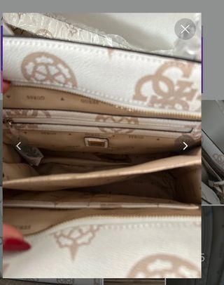 Bolso Guess Blanco y Beige Original