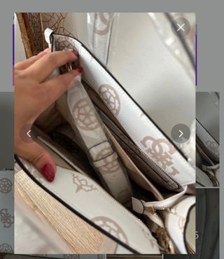 Bolso Guess Blanco y Beige Original