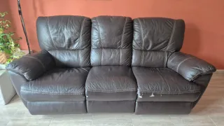 Sofá de piel 3 plazas relax. Super cómodo