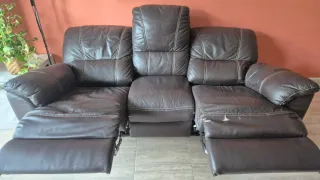 Sofá de piel 3 plazas relax. Super cómodo