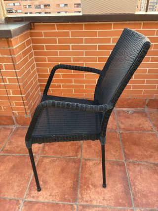 Mesa extensible y 2 Sillas Terraza Metal/Madera