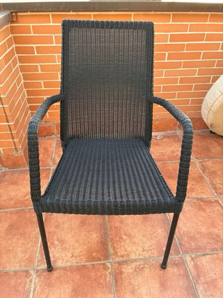 Mesa extensible y 2 Sillas Terraza Metal/Madera