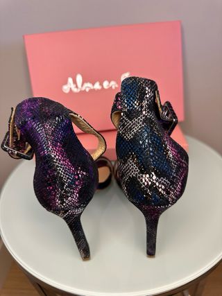 NUEVAS Alma en Pena Tacón Animal Print 37 Fiesta