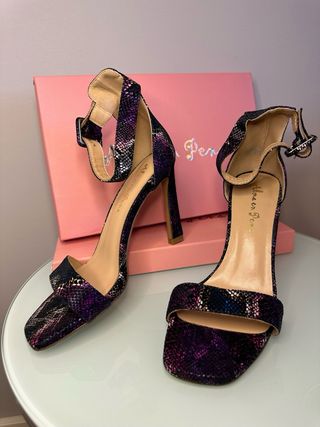 NUEVAS Alma en Pena Tacón Animal Print 37 Fiesta